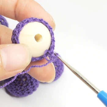100pcs Chunky wooden crochet beads,56 colors, silk cotton knitted bead  diy wooden beads handmade pattern jewelry finding WC001