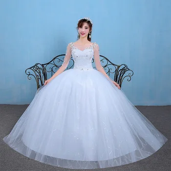 

Luxury Princess Ball gown Wedding Dress Lace Embroidery Beading gowns Wedding Dresses 2017 vestidos de noiva robe de mariage