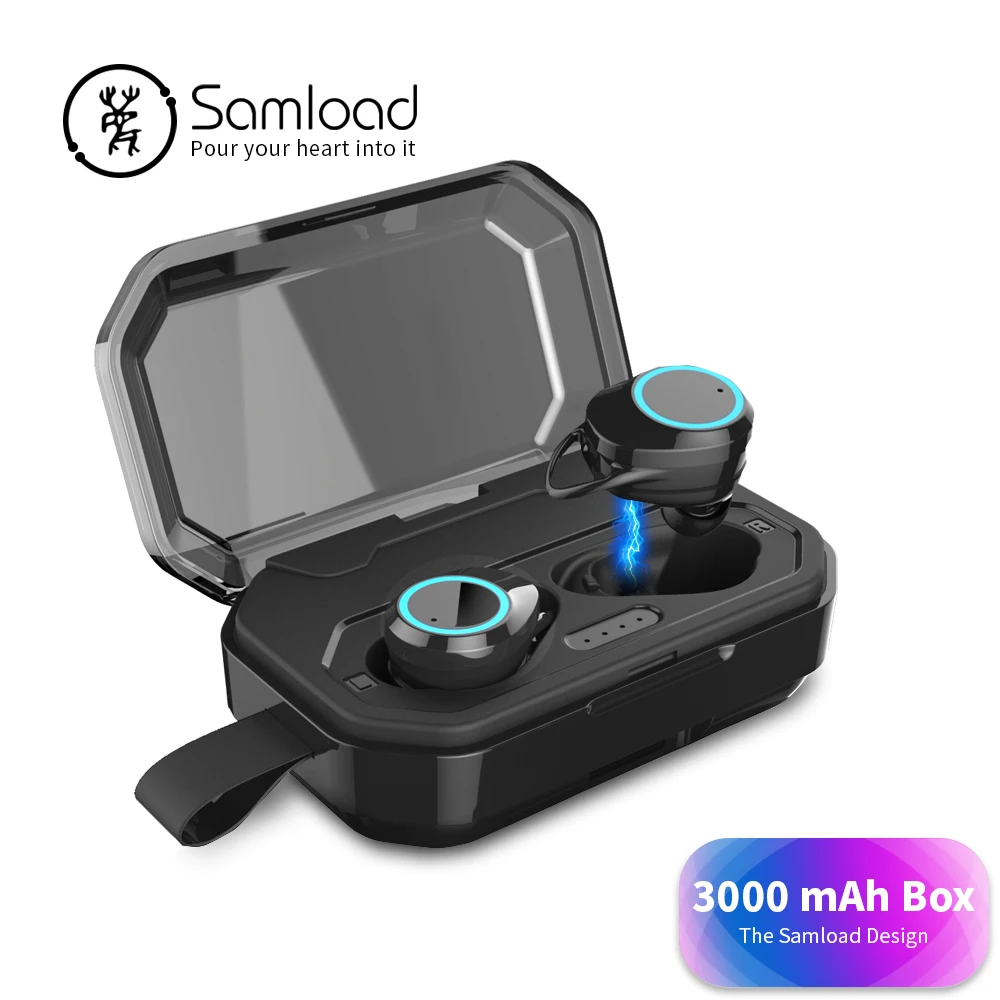 

Samload Bluetooth 5.0 Headphones Earbud with Large Capacity Charging Case Handsfree Stereo Games Earphone For iPhone Sony Xiaomi