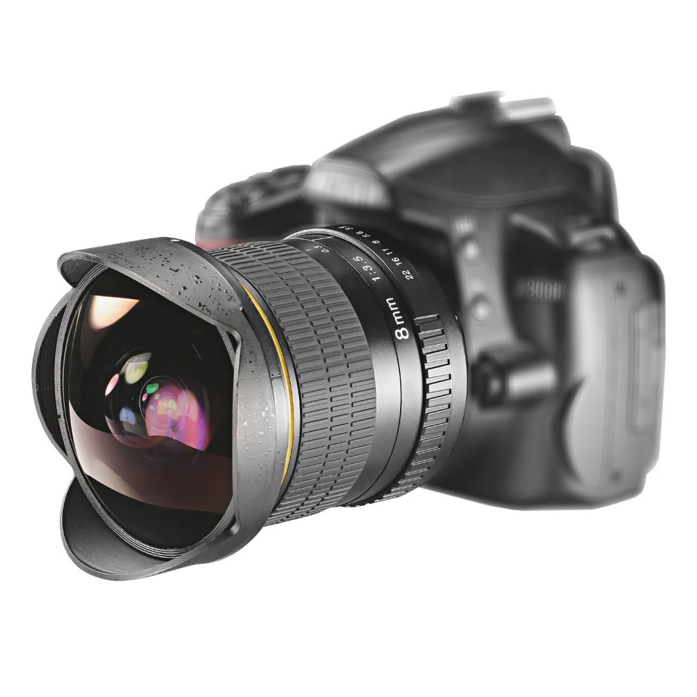 Слава звезда «рыбий глаз» 8 мм F/3,5 ультра Широкий формат Fisheye объектив для цифровой зеркальной камеры Nikon Камера D3100 D3200 D5200 D5500 D7000 D7200 D800 D700 D90 D7100