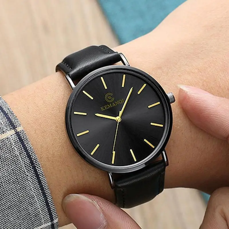 

Luxury Watch Men Stainless Steel Analog Simple Style Watches Men Quartz Wristwatch Leather Strap Waterproof Bracelet Watches