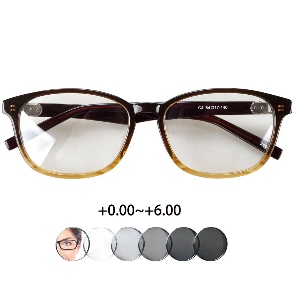 

Acetate reading glasses men, photochromic lens, 0~+6.0