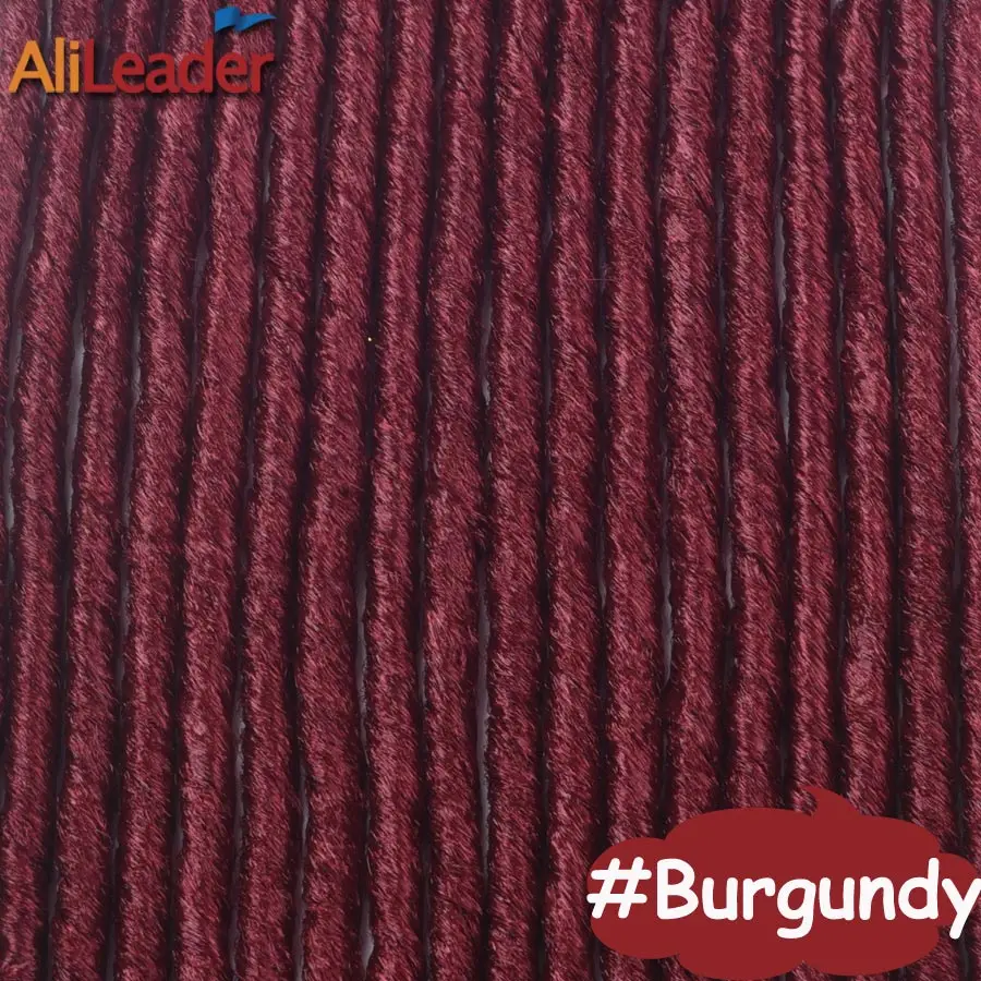 Alileader 18 прядей, вязанные крючком косички, искусственные локоны в стиле Crochet, волосы для наращивания, теплостойкие, синтетические косички, волосы, черный, коричневый, фиолетовый - Цвет: # Бордовый