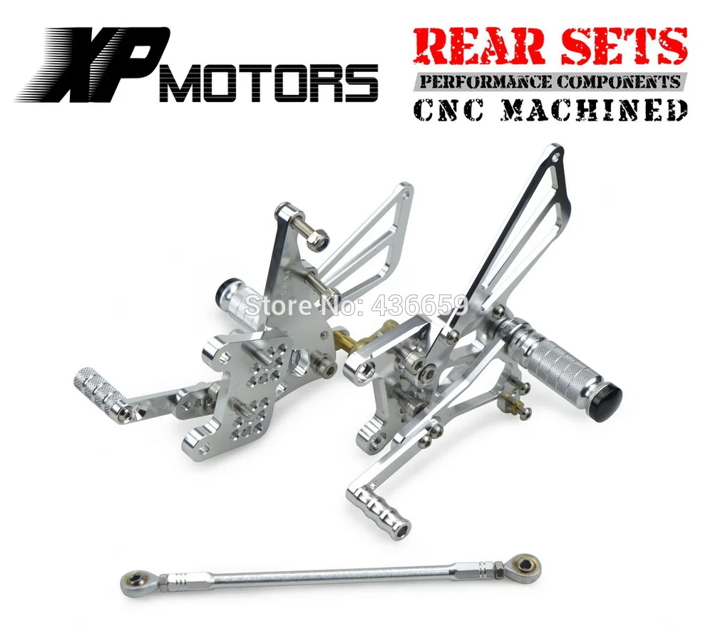 

Silver CNC Billet Race Adjustable Foot pegs Foot Control Kits Rear Sets For Triumph Daytona 955i 1999 2000 01 02 03 04 05 2006