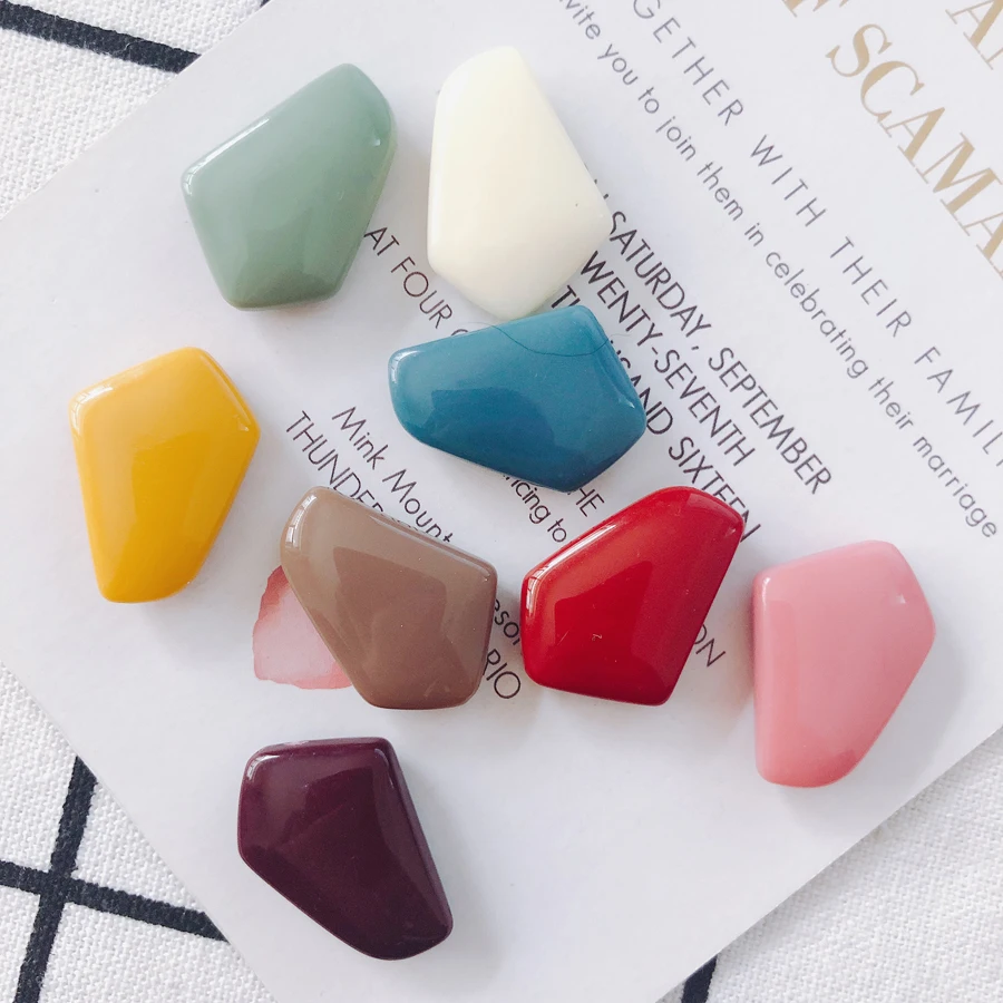 

4 pcs/batch new color irregular pentagonal straight hole perforated earrings