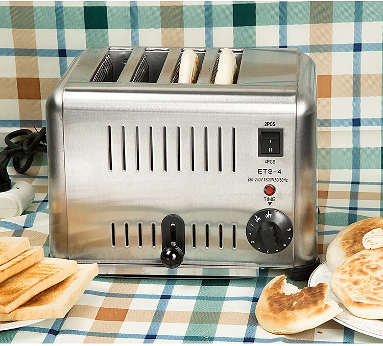 

4 Slots Bread Toaster Household Breakfast Helper Breakfast Assistant Household Toaster Full Stainles Steel Toast Oven ETS-4