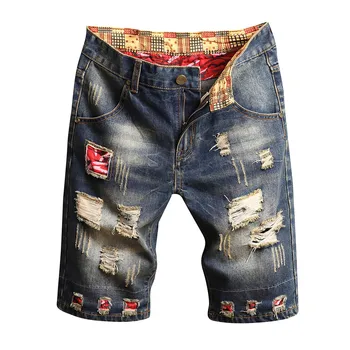

New Fashion Mens Ripped Short Jeans Brand Clothing Bermuda Summer Cotton Shorts Breathable Denim Shorts Male plus Size 3.21