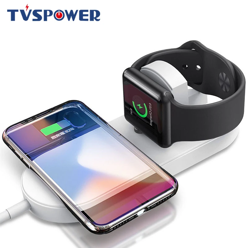

2 in 1 QI Wireless Charger For iPhone XS MAX XR X 8 Plus 10W QC 3.0 Quick Charging Pad For Apple Watch 1 2 3 For Samsung S9 S8