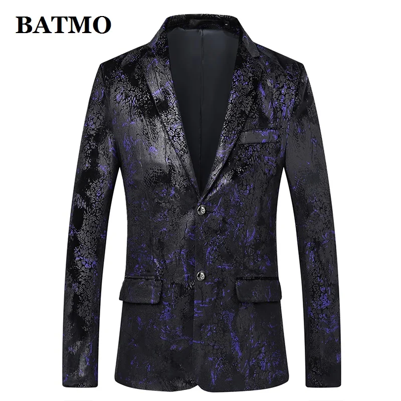 BATMO Новое поступление весенние высококачественные повседневные мужские блейзеры с принтом, мужские костюмы, мужские повседневные куртки, большие размеры 905
