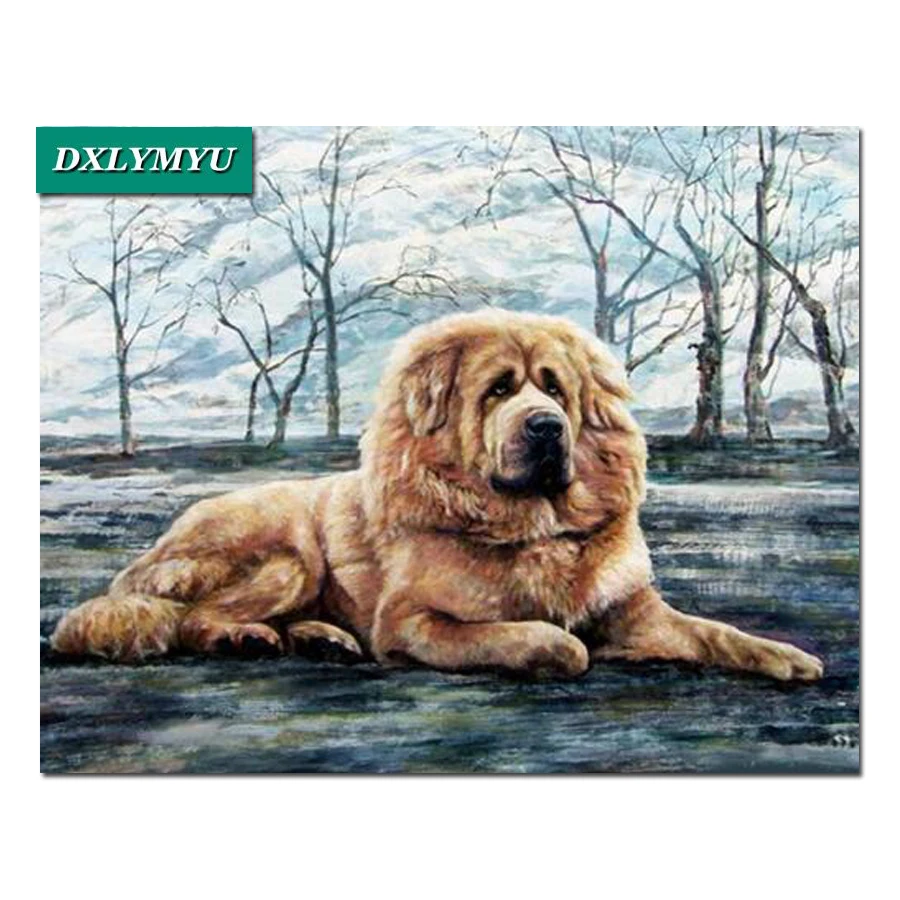 

Rhinestone Painting Crystal Home Decor DIY 5D Diamond Painting Winter forest dog Cross Stitch Pattern Diamond Embroidery gift