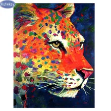 Пользовательские фото поделки 5d, квадратный, русский алмазов картина вышивки крестом, животных Алмазная вышивка леопард, рождественский подарок, мозаика, Декор