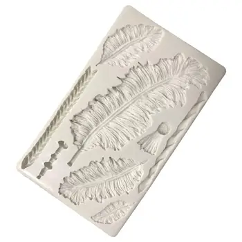 

New Sugarcraft Feather silicone mold fondant Cupcake Chocolate Wedding Cake mold Cake Decorating Tools Baking Moulds Soap Mold