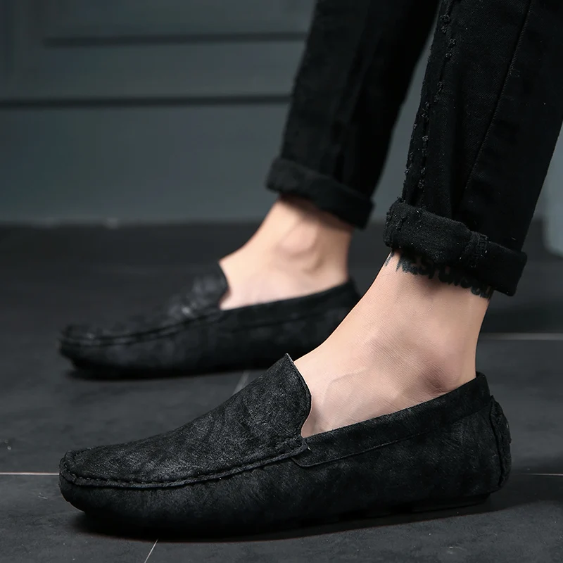 Новинка года; модные брендовые мужские лоферы; мужская повседневная обувь из замши; Mocassim Masculino; дышащие слипоны; Chaussures Hommes