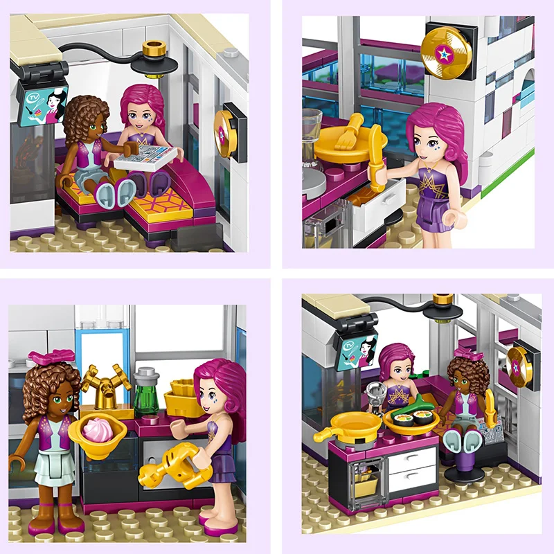 37035 760pcs Pop Star House Constructor Model Kit Blocks Compatible LEGO Bricks Toys for Boys Girls Children Modeling 37035 760pcs Pop Star House Constructor Model Kit Blocks Compatible LEGO Bricks Toys for Boys Girls Children Modeling