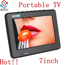 Мини 7 дюймов DVB-T-T2 цифровой аналоговое телевидение 800x480 Разрешение Портативный ТВ Поддержка PVR Поддержка USB/TF карты