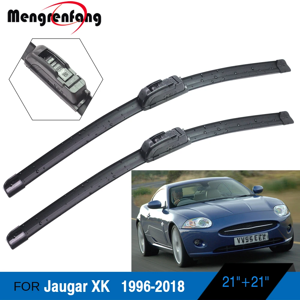 

For Jaugar XK XK1 XK2 Car Accessories Front Windscreen Wiper Blades Soft Rubber Wiper J Hook Arms 1996-2018