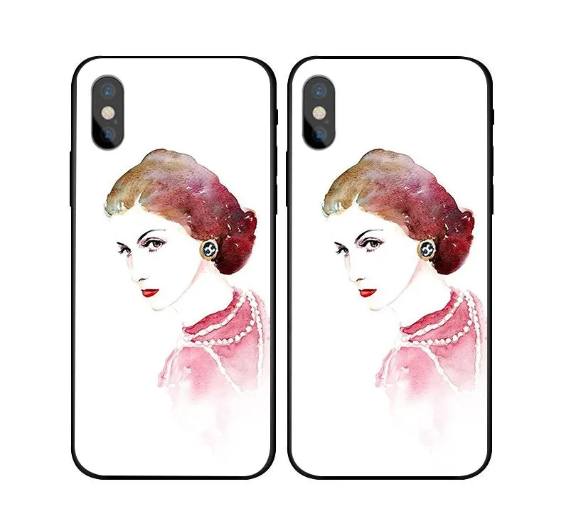 Luxury designer Gabrielle Bonheur Case For iphone X 7 8 Black silicone case For Samsungs7 s8 s9 Case Cover