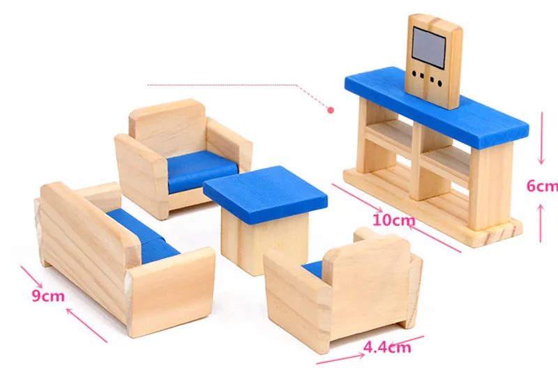 Деревянный кукольный домик миниатюрная мебель для кукол дом мебель Наборы обучающий воображаемый играть детские игрушки дети девушки подарки