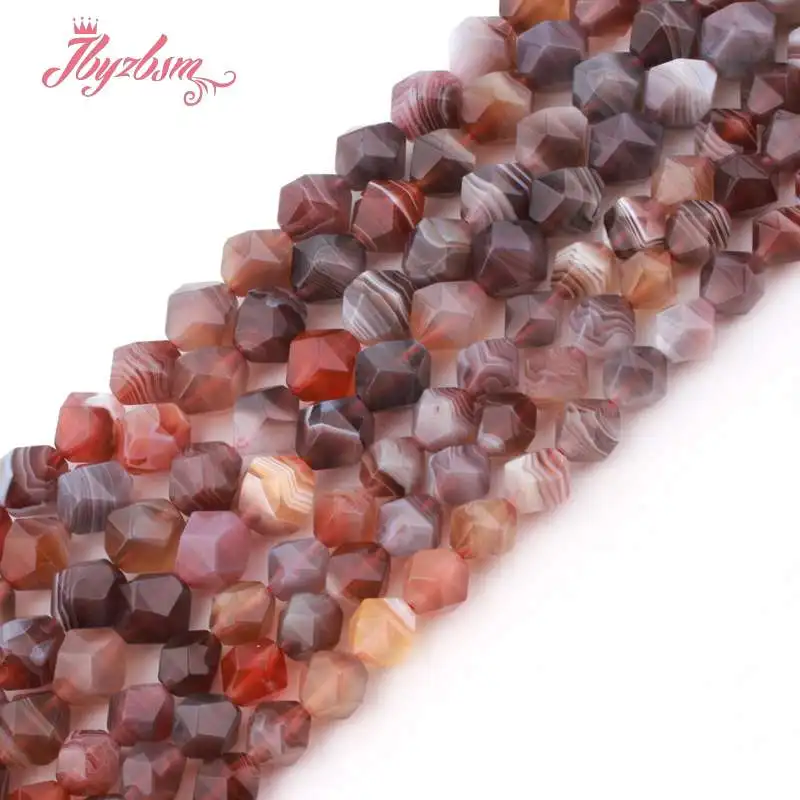 

8mm 10mm Faceted Botswana Agates Beads Natural Stone Beads For Woman Necklace Bracelets Jewelry Making DIY 15" Free Shipping