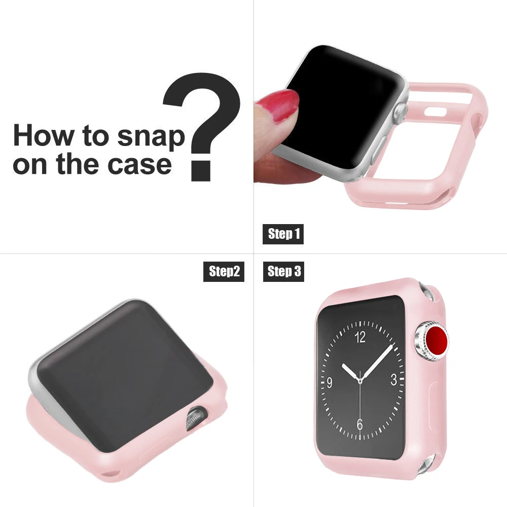 Soft Silicone Protection Cover For Apple Watch Case 42mm 38mm iWatch Series 3 2 1 protective case watch accessories watch shell