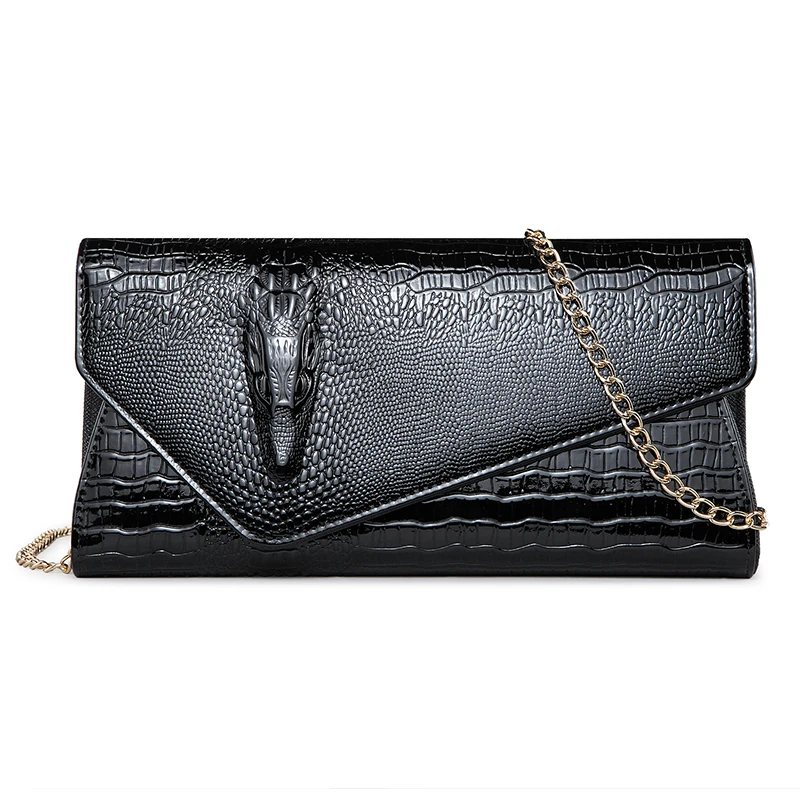 Женская сумка клатч из искусственной кожи с узором крокодиловая кожа|brand women