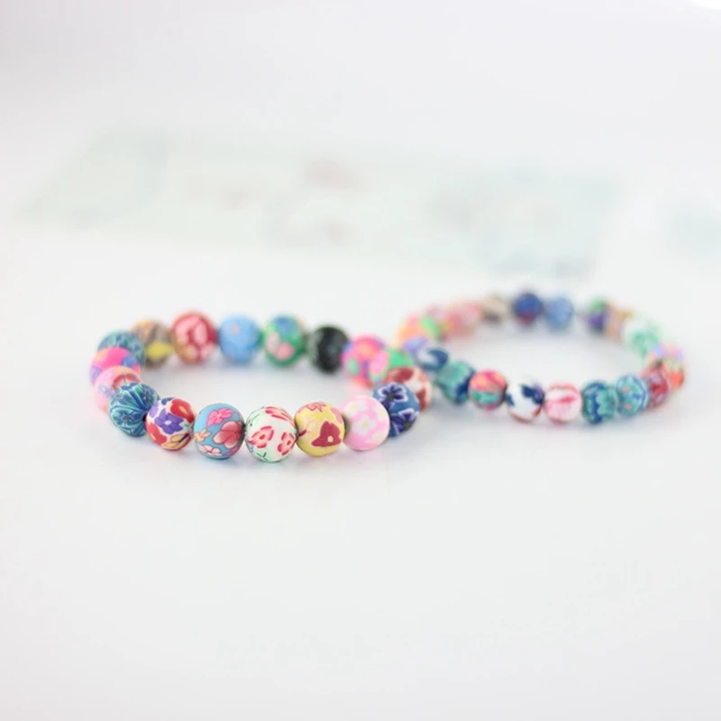 

10PCS Mixed Color Big&Small String Beads Bracelet Ceramic Creative Jewelry Rope Can be Adjustable For Kids Children Gifts XL1089