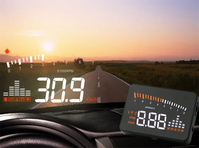 Автомобильный Стайлинг hud Дисплей лобовое стекло проектор gps Спидометр автомобильный X5 " км/ч MPH Цифровой Автомобильный спидометр HUD