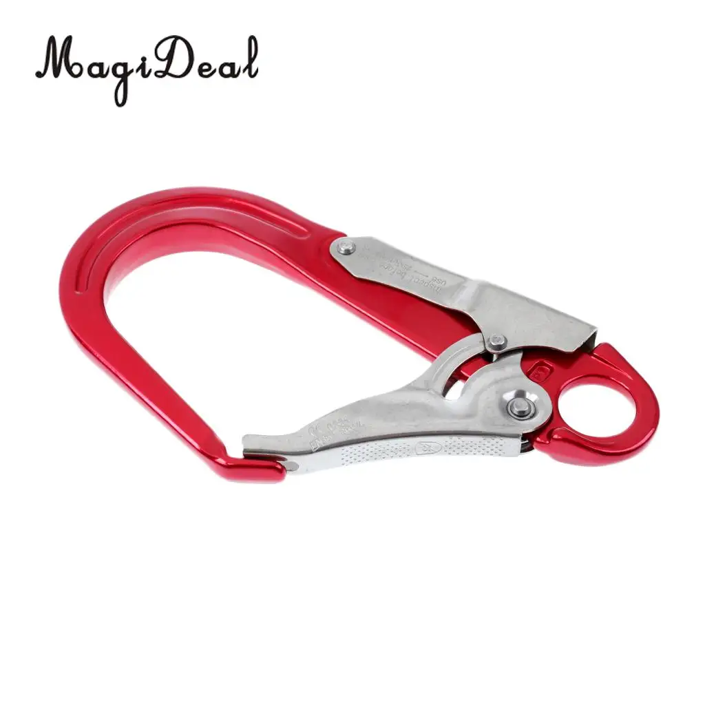Outdoor 25KN Heavy Duty Rock Climbing Fall Protection Safety Lanyard Snap Clip Hook Blue/Red for Mountaineer Rappelling Camping