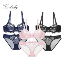 Varsbaby 3 компл./лот Сексуальное Тонкое кружевное нижнее белье женские на косточках Цветочный Большой Размеры бюстгальтер наборы для ухода за кожей