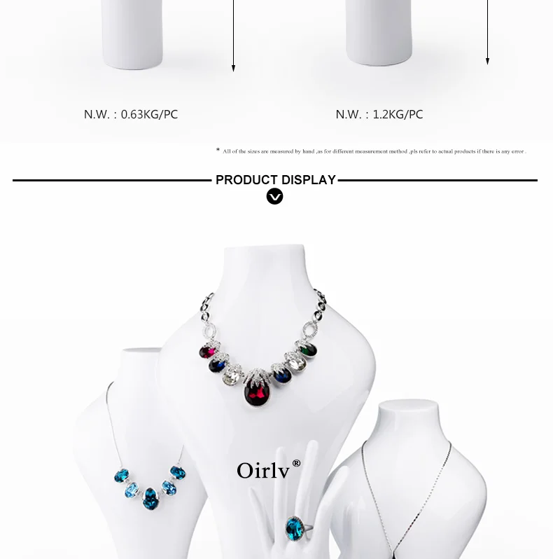 Oirlv White Resin Hand Rack Jewelry Organizer Shape Ring Braclet Necklace Display Holder (9)