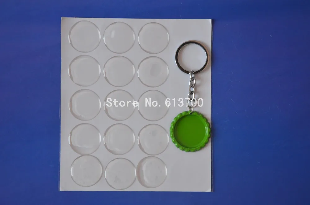 

MIX Order 1000 Pcs Flattened Bottle caps Colored + 1000 pcs Keychain Ring +1000 pcs 1'' Domes Clear Epoxy Stickers For Key chain