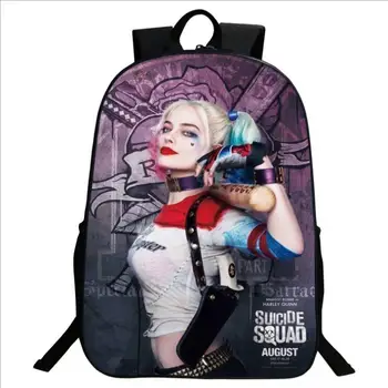 

Cartoon suicide squad bag schoolboy backpack boy girl burden shoulder bag