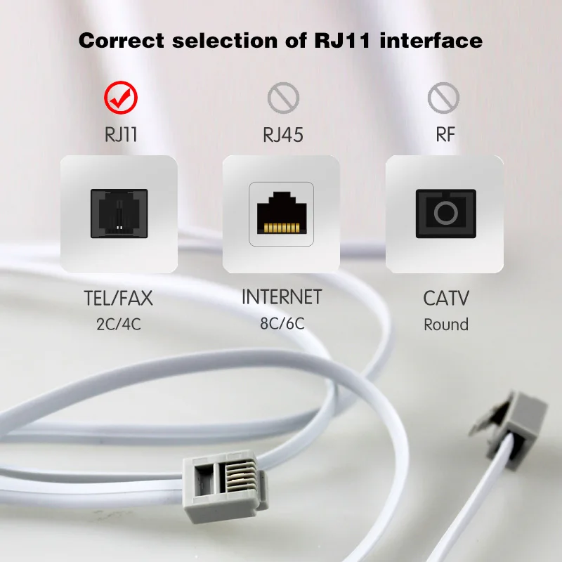 2 м телефонный кабель RJ11 6P2C телефон 26AWG бескислородная медная проволока REACH/ROHS