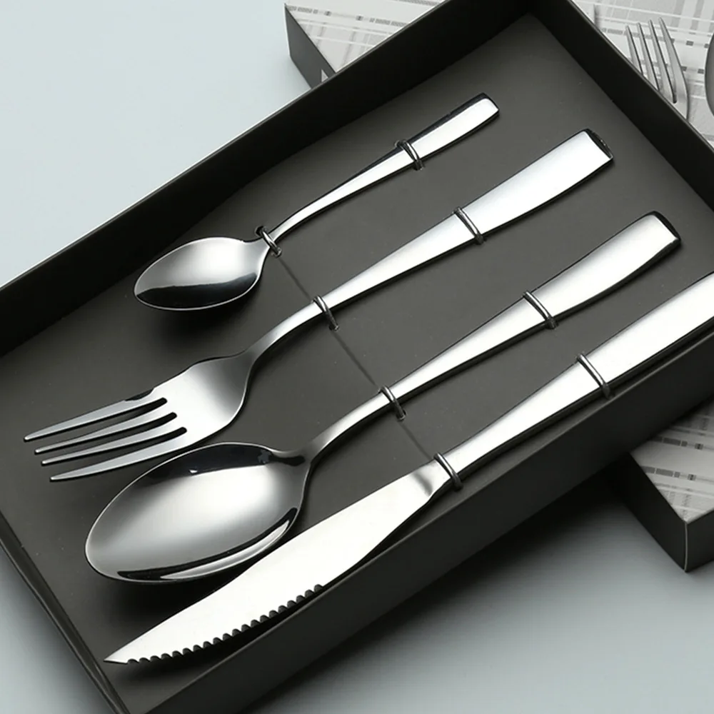4pcs/set 304 stainless steel knives and forks set of high end Western