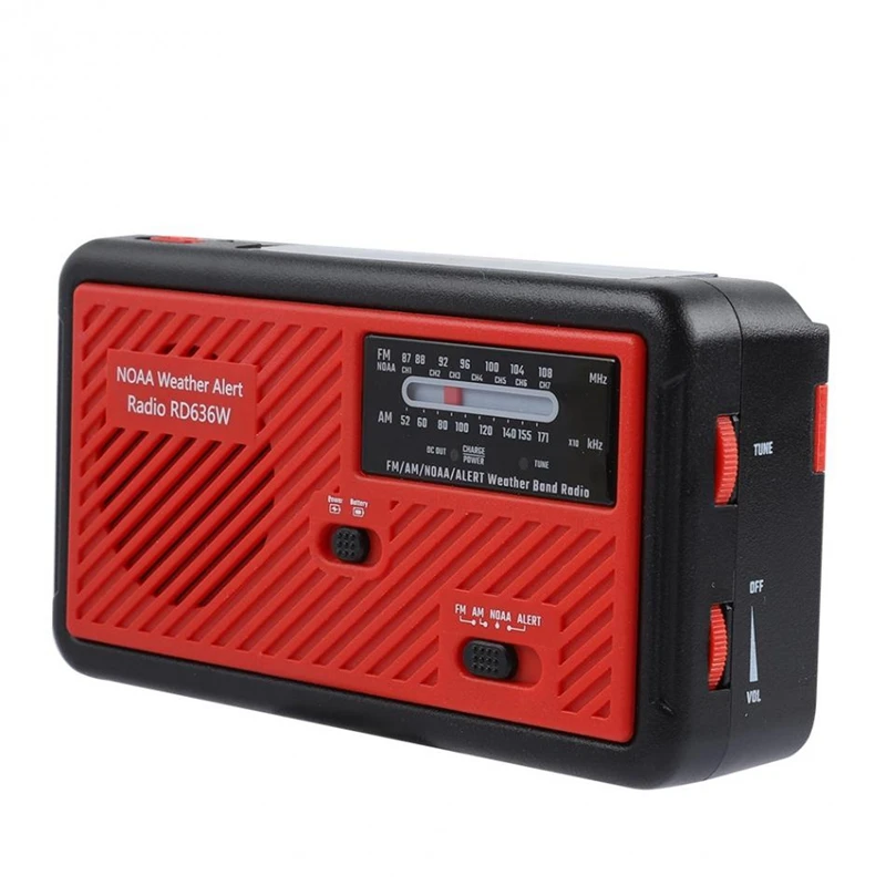 

Emergency Flashlight Hand Crank Radio Solar Power Bank Fm Am Noaa Radios With Phone Charger For Outdoor Fishing Camping