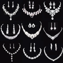 19 Styles Prom Wedding Bridal Crystal Rhinestone Necklace Earring Jewelry Set T52