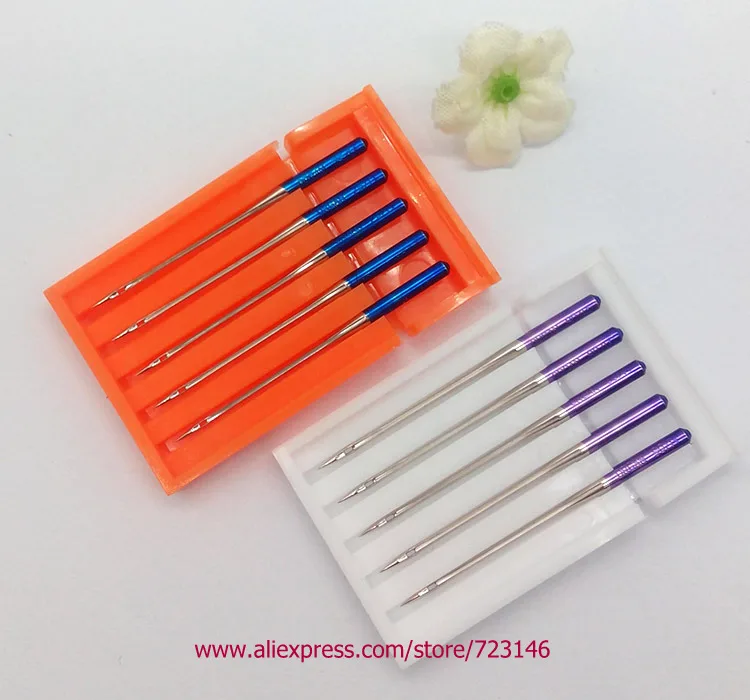 10pcs janome Sewing Machine Blue Tip Needle Size 75/11 Purple Tip Needle 14/90 for Brother Singer New Home Elina Elnita Pfaff