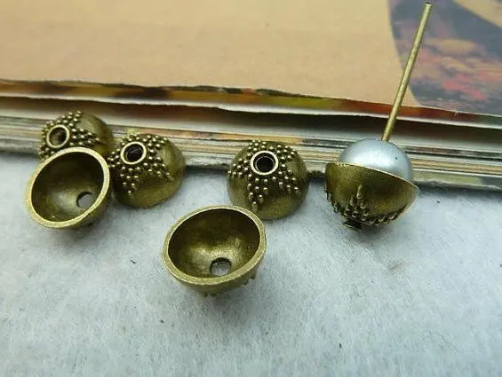 30pcs 8mm Antique Blue Bronze Lovely Filigree Bead Caps c2569 | Украшения и аксессуары