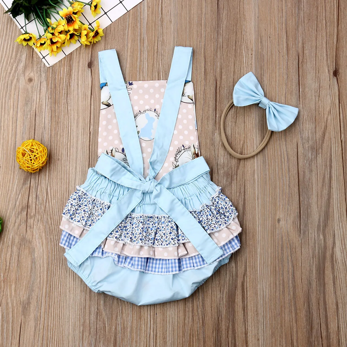 2019 Baby girl summer clothing cute Rabbit Bunny Romper ruffle Jumpsuit Outfit for Kid clothes toddler Children newborn infant