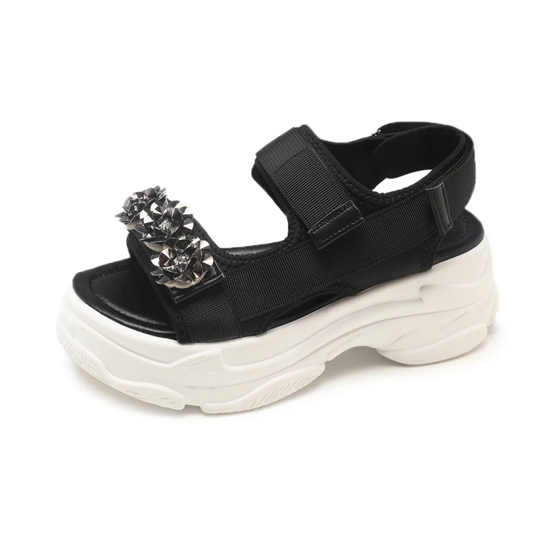 Г. летняя новая модная обувь женские сандалии для отдыха с открытым носком стильная удобная обувь на платформе с искусственными цветами Size35-39