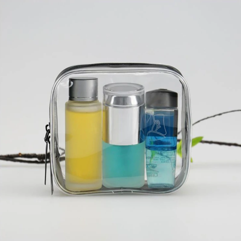 

Transparent PVC Portable Waterproof Zipper Cosmetic Bag Travel Makeup Organizer
