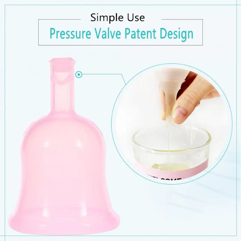 Инновационная разрядка менструальная чашка пищевой медицинский силиконовый сливной клапан Женская гигиена многоразовый период менструальная чашка