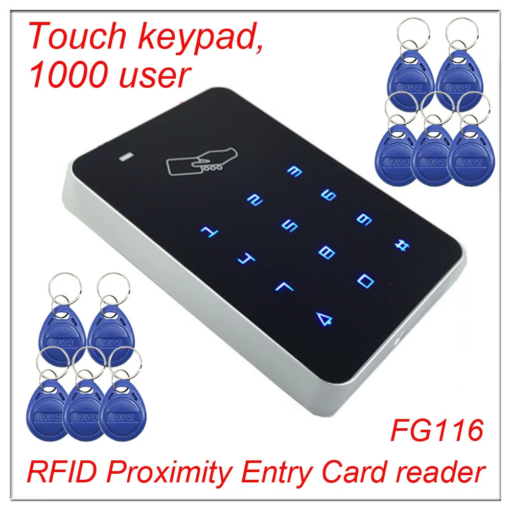 High security RFID Proximity Entry Touch keypad Door Lock Access Control System 1000 User 10 Keys