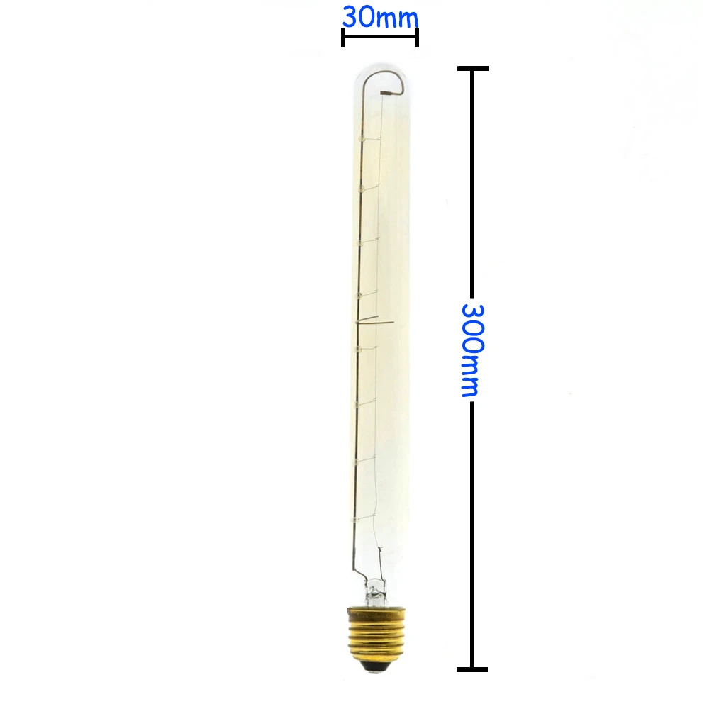 Ручной работы Edison лампа углеродная нить из прозрачного стекла, винтажная лампа Эдисона в стиле ретро лампа накаливания 40 Вт/60 Вт 220 V E27 T300