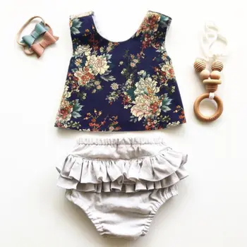 

Casual Newborn Infant Kids Baby Girl Irregular Vest Shorts Pants Headband Floral Summer Clothes 3Pcs