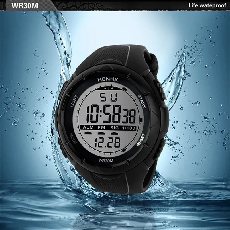 

Men Sports Watches 50M Waterproof Back Light LED Digital Watch Chronograph Shock Double Time Wristwatches For Gift #4M12#F