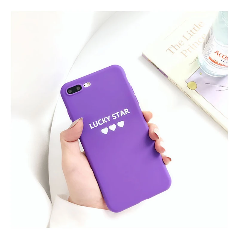 Lovebay фиолетовый чехол для телефона для Iphone XS Max XR X 7 6 6S 8 Plus Love Heart shape Lucky с принтом мягкий чехол-накладка