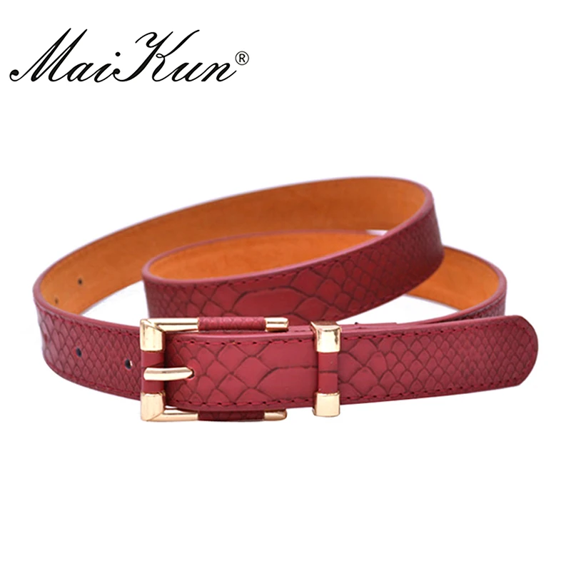 Maikun ремень женский узор змеиной кожи ремни для женщин брендовый дизайн