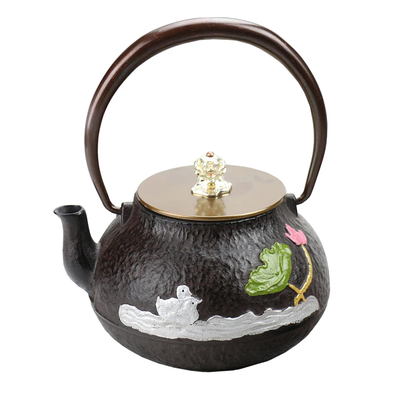 1L Chinese Green Tea Puer Tea Teapot Cast Iron Health Drink Water Wine Kettle Durable Boil Water