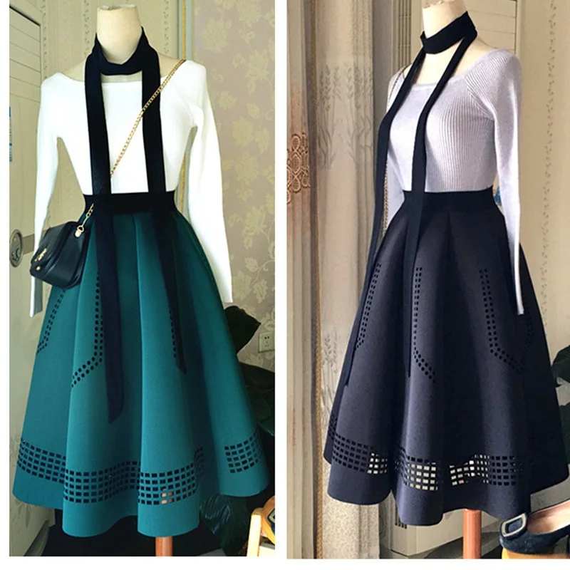 

2019 Spring New Arrival Elegant Tutu Pendulum Pleated Hepburn Style Vintage Skirt Saias Na Altura Do Joelho Free Shipping